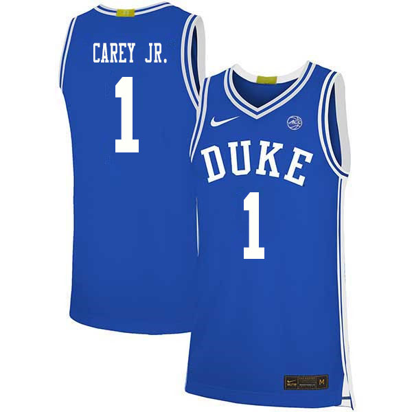 2020 Men #1 Vernon Carey Jr. Duke Blue Devils College Basketball Jerseys Sale-Blue